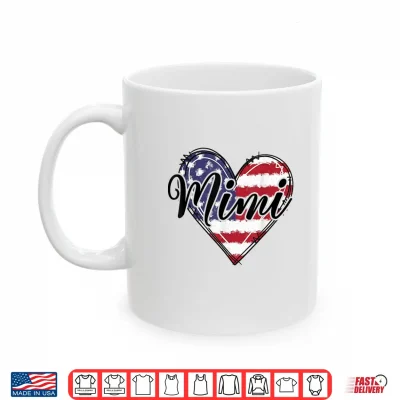 Mug Mimi Gifts for Grandma Mothers Day American Flag Heart Shirt