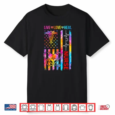 Nurse Week Nurse Appreciation Day Usa Flag Colorful Shirt