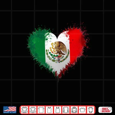 Design Mexico City Mexican Flag Heart Independence Day Of Mexico Shirt