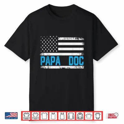 Papa Doc Vintage American Flag Fathers Day Grandpa Shirt