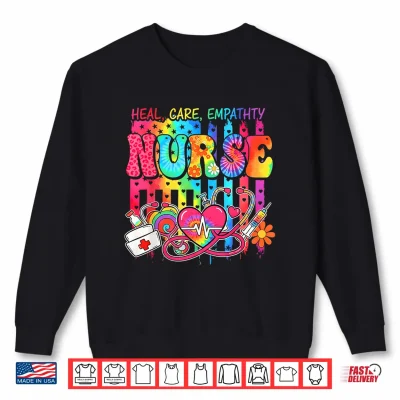 Sweatshirt Nurses Day Nurse Appreciation Day USA Flag Colorful Shirt