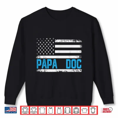 Sweatshirt PAPA DOC Vintage American Flag Fathers Day Grandpa Shirt