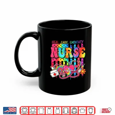 Mug Nurses Day Nurse Appreciation Day USA Flag Colorful Shirt