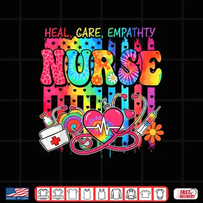 Design Nurses Day Nurse Appreciation Day USA Flag Colorful Shirt