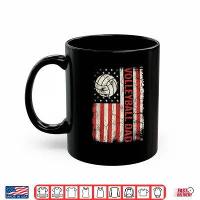 Mug Volleyball Dad American Flag Fathers Day Patriotic Dad USA Shirt