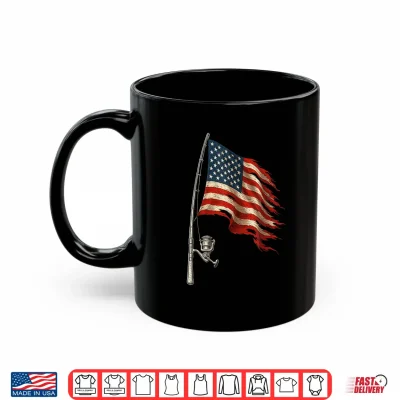 Mug Fishing American Flag Fisherman Patriotic Day 4th of July Shirt