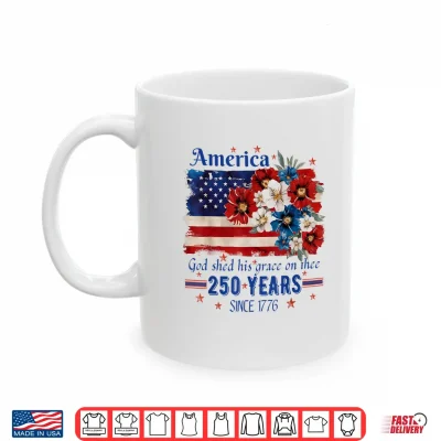 Mug Floral America Flag 4th of July Independence Day 1776 2026 Shirt