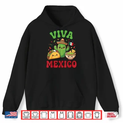 Hoodie Kawaii Cute Taco Cactus Guacamole Viva Mexico Cinco de Mayo Shirt