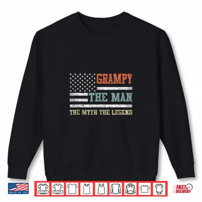 Sweatshirt Grampy The Man The Myth The Legend Us Flag Fathers Day Shirt