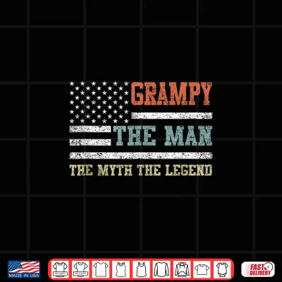 Design Grampy The Man The Myth The Legend Us Flag Fathers Day Shirt