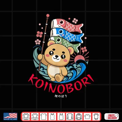 Design Japanese Carp Koi Koinobori Flag Childrens Day Kodomo Boys Shirt