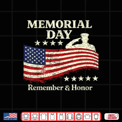 Design Memorial Day Patriotic Flag Remember Honor Design Shirt