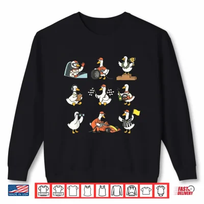 Sweatshirt Track Day Race Car Silly Goose Vintage Racing Checkered Flag Shirt