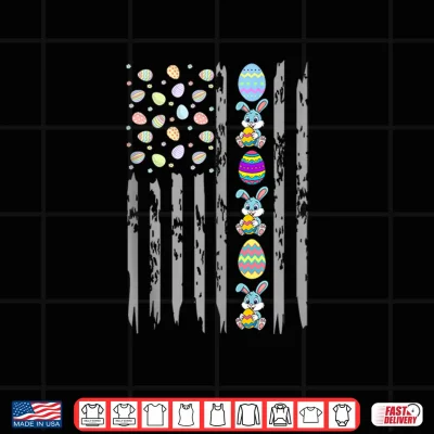 Design US American Flag with Easter Eggs Bunny for Easter Day Shirt