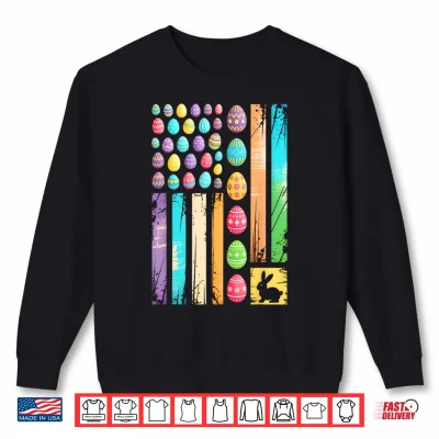 Sweatshirt Vintage Easter Patriotic American Flag Easter Day Men Women Shirt