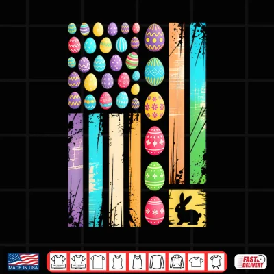 Design Vintage Easter Patriotic American Flag Easter Day Men Women Shirt