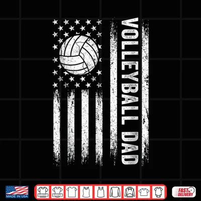 Design Volleyball Dad USA Flag Fathers Day Shirt