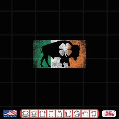 Design Buffalo Shamrock St. Patricks Day Irish Flag Shirt