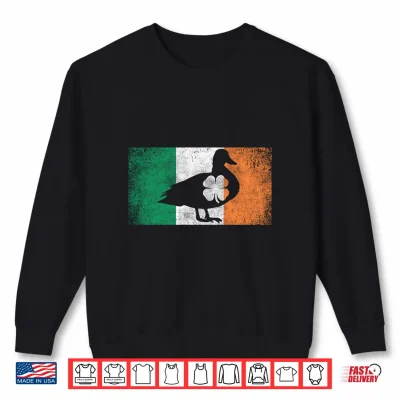 Sweatshirt Duck Saint Paddys St. Patricks Day Irish Flag Shirt