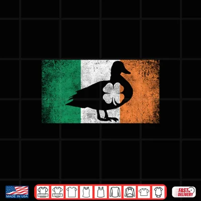 Design Duck Saint Paddys St. Patricks Day Irish Flag Shirt