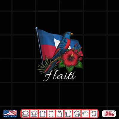 Design Haiti Flag Day Ayiti Girl Haitian Bird Flower Shirt