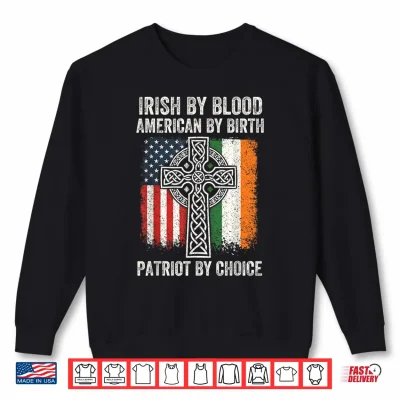 Sweatshirt Irish Blood American Ireland Flag St Patricks Day Men Women Shirt