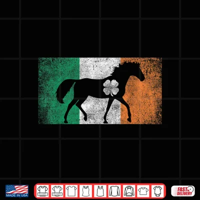 Design Horse Shamrock St. Patricks Day Irish Flag Shirt