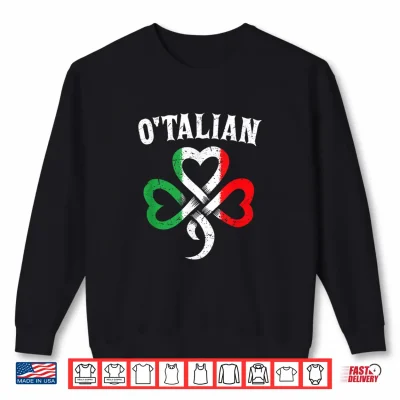 Sweatshirt OTalian Shamrock and Italy Flag for Italian St Patricks Day Shirt