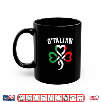 Mug OTalian Shamrock and Italy Flag for Italian St Patricks Day Shirt