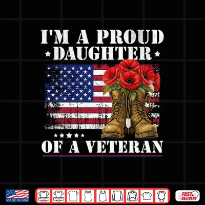Design Proud Daughter Veteran Day American Flag Military Shirt