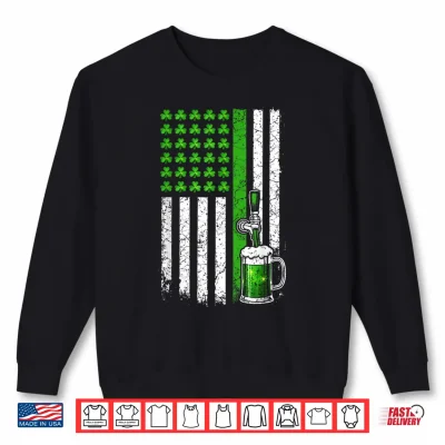 Sweatshirt Shamrock Beer America Flag St Patricks Day for Men St Pattys Shirt