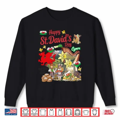 Sweatshirt St Davids Day Costume Idea for Kids Cymru Welsh Flag Shirt