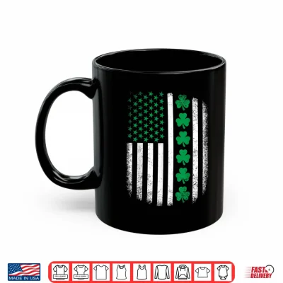 Mug Retro US American Flag with Shamrocks for St Patricks Day Shirt