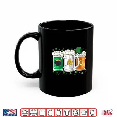 Mug St Patricks Day Beer Irish Flag Leprechaun Shamrock Men Shirt