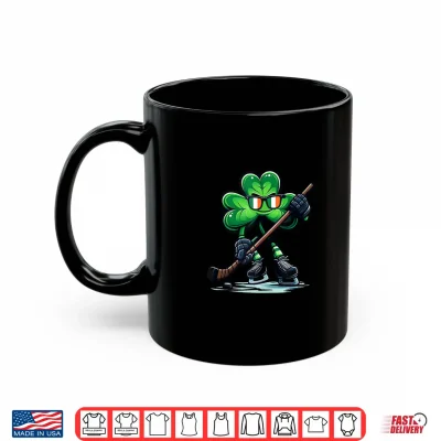 Mug St Patricks Day Ice Hockey Shamrock Sunglasses Ireland Flag Shirt