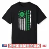 Us American Flag Design With Shamrocks For Saint Paddy S Day Shirt