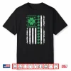 Us American Flag Design With Shamrocks For St Patricks Day Shirt