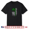 Us American Flag With Shamrocks For St Patricks Day Irish Shirt