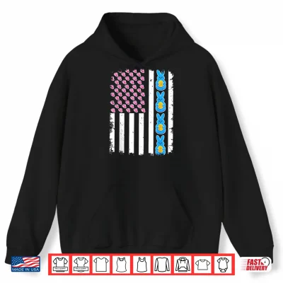 Hoodie US American Flag with Bunny for Easter Day Men Women Kids Shirt