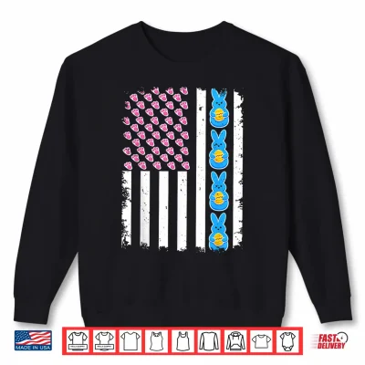 Sweatshirt US American Flag with Bunny for Easter Day Men Women Kids Shirt