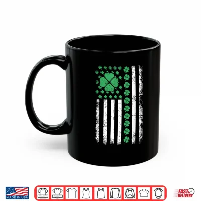 Mug US American Flag Design with Shamrocks for St Patricks Day Shirt
