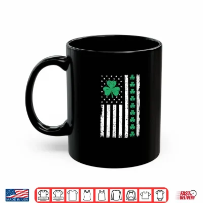 Mug US American Flag with Shamrocks for Pattys St Patricks Day Shirt