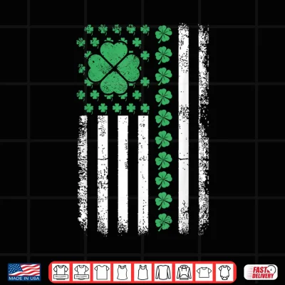 Design US American Flag Design with Shamrocks for St Patricks Day Shirt