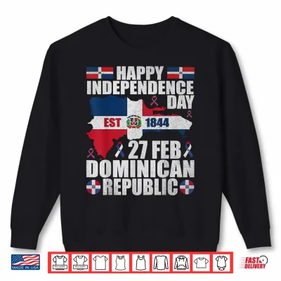 Sweatshirt Dominican Republic 182nd Independence Day Dominican Flag Map Shirt
