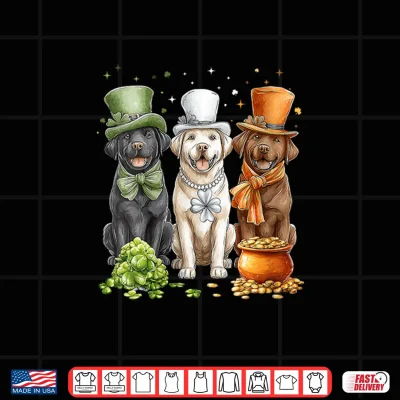 Design Labrador Dog Leprechaun Shamrock St. Patricks Day Pattys Day Shirt