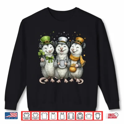 Sweatshirt Opossum Possum Leprechaun Shamrock St. Patricks Day Ireland Shirt