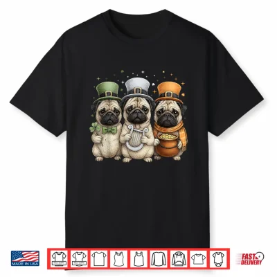 Pug Leprechaun Shamrock St. Patricks Day Pattys Day Ireland Shirt