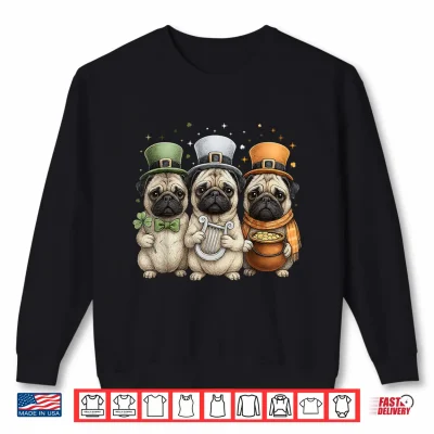 Sweatshirt Pug Leprechaun Shamrock St. Patricks Day Pattys Day Ireland Shirt