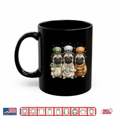 Mug Pug Leprechaun Shamrock St. Patricks Day Pattys Day Ireland Shirt