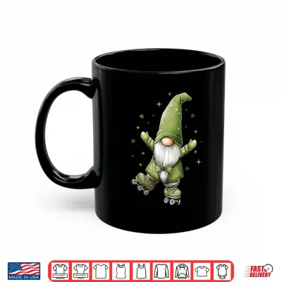 Mug Roller Skating Skater St. Patricks Day Roller Skates Gnome Shirt
